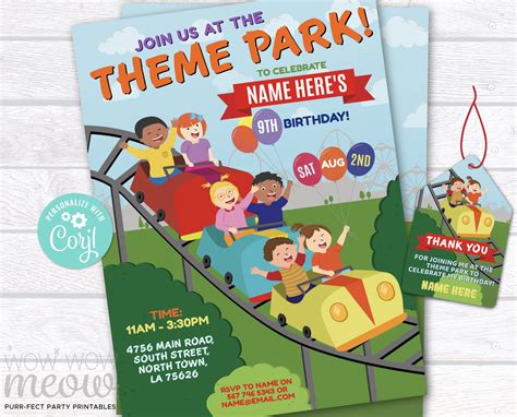 Theme Park Invitation Templates
